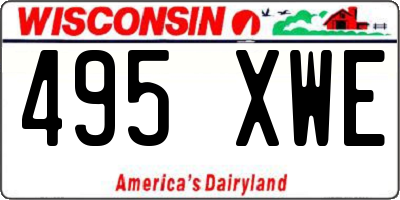 WI license plate 495XWE