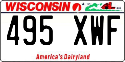 WI license plate 495XWF