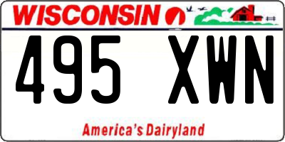 WI license plate 495XWN