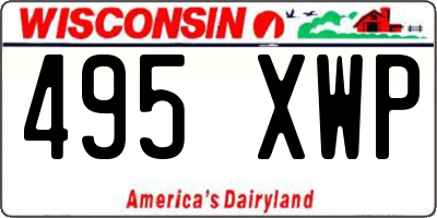 WI license plate 495XWP
