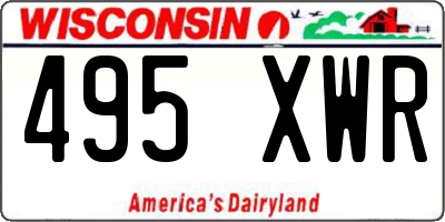 WI license plate 495XWR