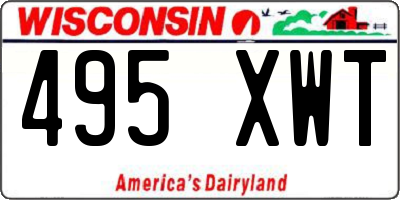 WI license plate 495XWT