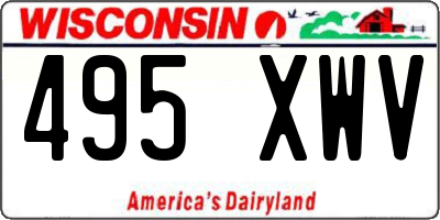 WI license plate 495XWV