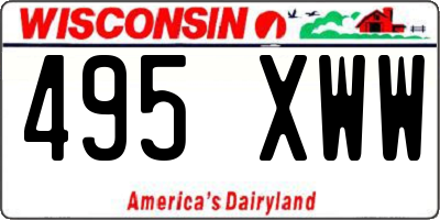 WI license plate 495XWW