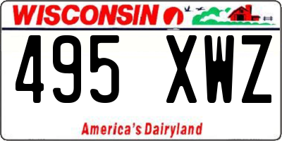 WI license plate 495XWZ