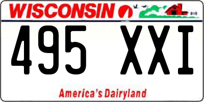 WI license plate 495XXI