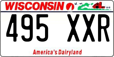 WI license plate 495XXR