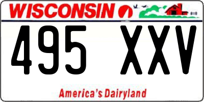 WI license plate 495XXV