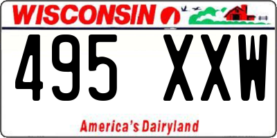 WI license plate 495XXW
