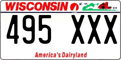 WI license plate 495XXX