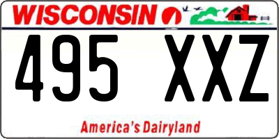 WI license plate 495XXZ
