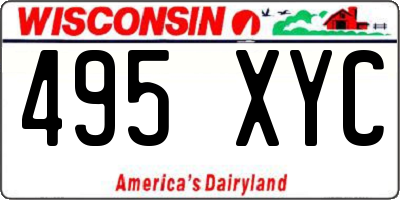 WI license plate 495XYC