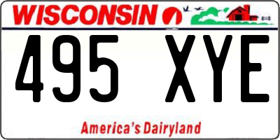 WI license plate 495XYE