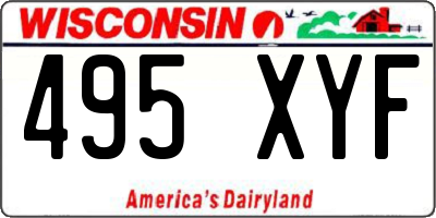 WI license plate 495XYF