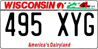WI license plate 495XYG