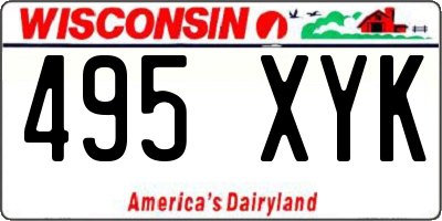 WI license plate 495XYK