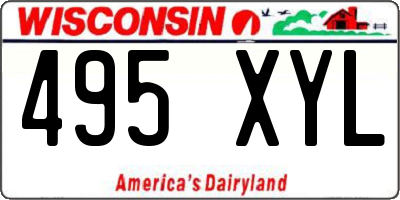 WI license plate 495XYL