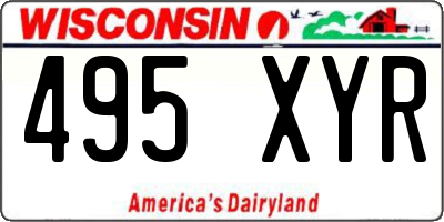 WI license plate 495XYR