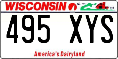 WI license plate 495XYS