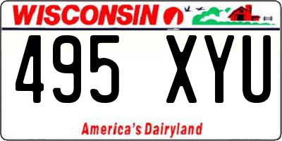 WI license plate 495XYU