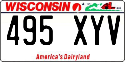 WI license plate 495XYV
