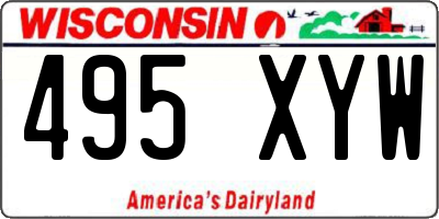 WI license plate 495XYW