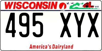 WI license plate 495XYX