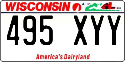 WI license plate 495XYY