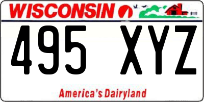 WI license plate 495XYZ