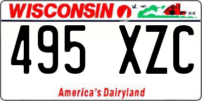 WI license plate 495XZC