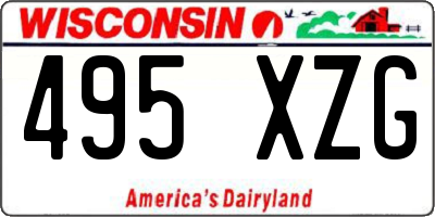 WI license plate 495XZG