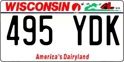 WI license plate 495YDK