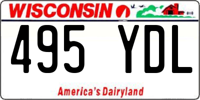 WI license plate 495YDL