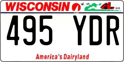 WI license plate 495YDR