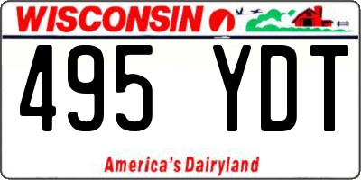 WI license plate 495YDT