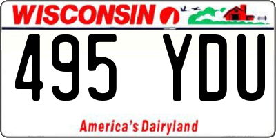 WI license plate 495YDU