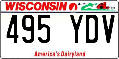 WI license plate 495YDV
