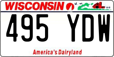 WI license plate 495YDW