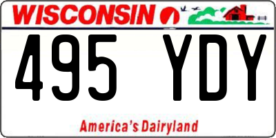 WI license plate 495YDY