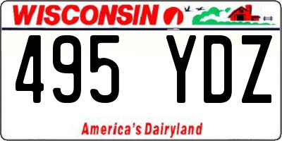 WI license plate 495YDZ