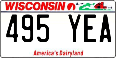 WI license plate 495YEA