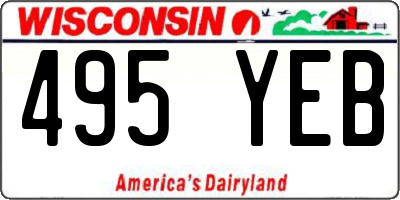 WI license plate 495YEB