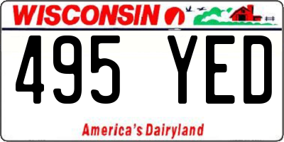 WI license plate 495YED