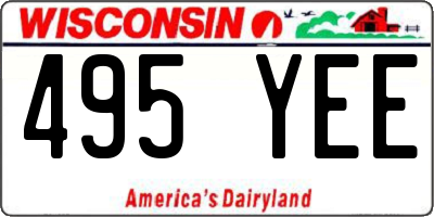 WI license plate 495YEE