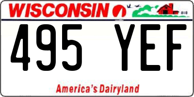 WI license plate 495YEF