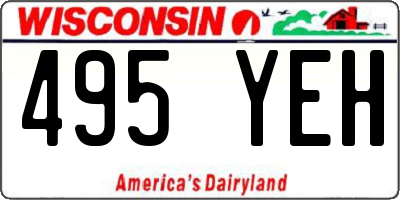 WI license plate 495YEH