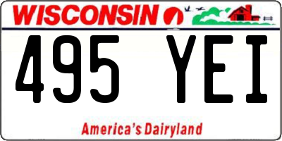 WI license plate 495YEI