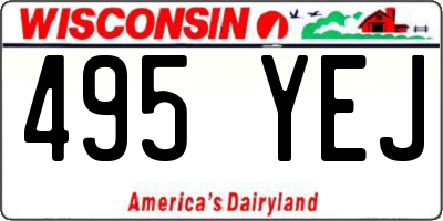WI license plate 495YEJ