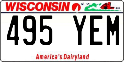 WI license plate 495YEM