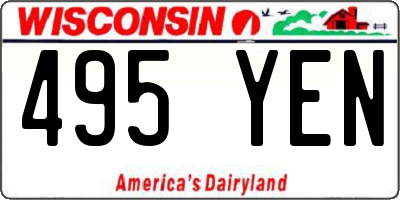 WI license plate 495YEN